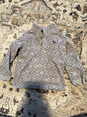 Carter's Gray and White Patterned Pullover Hoodie
